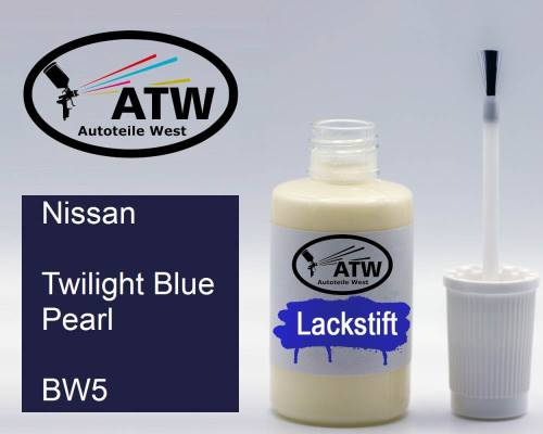 Nissan, Twilight Blue Pearl, BW5: 20ml Lackstift, von ATW Autoteile West.